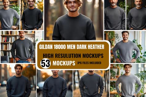 Gildan Men Dark Heather Mockups Graphic By Mockup Infinity