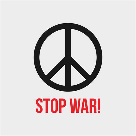 Stop War Icon Vector Illustration Sign Of Stop The War Symbol With Warning Sign 37336400 Vector