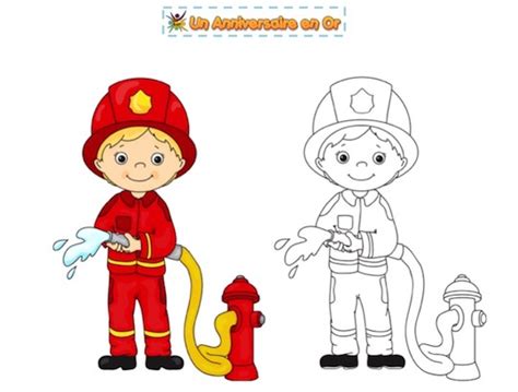 Coloriage Pompier Pour Enfant Un Anniversaire En Or The Best Porn Website