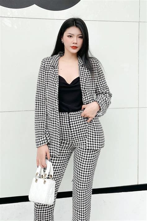 Áo khoác vest nữ vải tweed tay dài AK11-10 | Thời trang công sở K&K Fashion