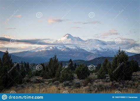 Mount Shasta at Sunrise stock photo. Image of freedom - 160310682