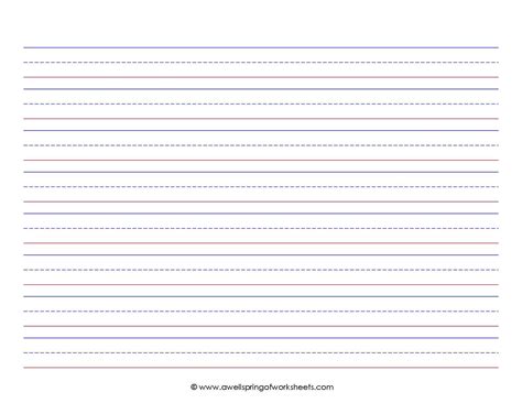 Kindergarten Lined Paper Printable Landscape - Get What You Need For Free