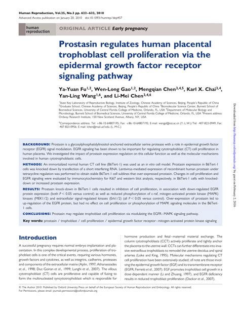 Pdf Prostasin Regulates Human Placental Trophoblast Cell