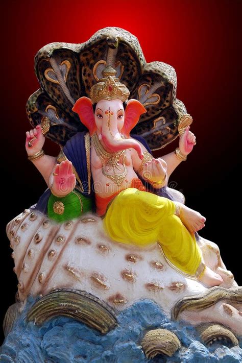 Lord Ganesh In Role Of Lord Vishnu Lord Ganesha Sitting On A Shell In