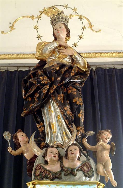 Bottega Siciliana Secc XVIII XIX Statua Della Madonna Immacolata