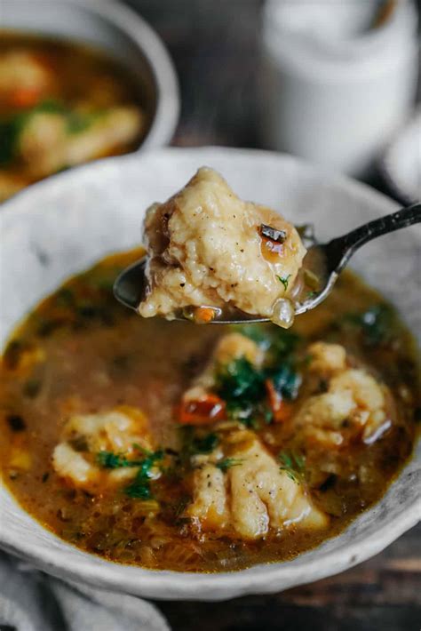 Vegetable Soup with Vegan Dumplings - FoodByMaria