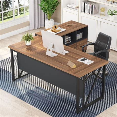 Tribesigns Inches Executive Desk And Lateral File Cabinet L