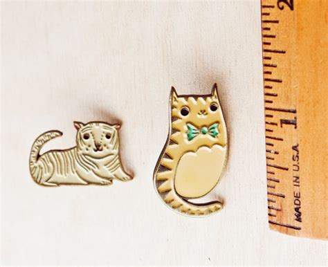 Cat Pins Cute Cat Enamel Pin Bowtie Cat Lapel Pin Cute Etsy