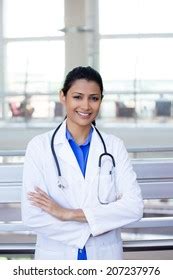 Closeup Portrait Friendly Smiling Confident Female Stock Photo