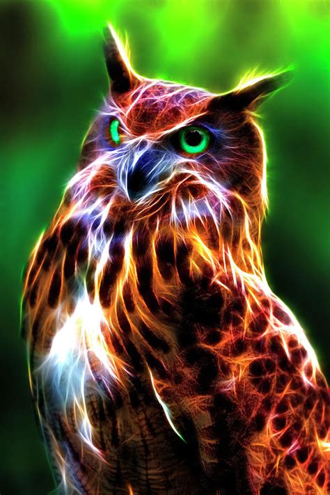 Demon Owl Digital Art By Wes And Dotty Weber