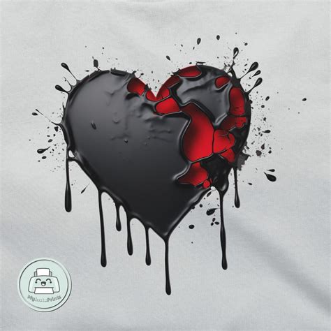 Black Painted Heart Png 3D Black Heart Sublimation Black - Etsy