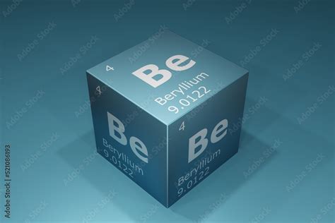 Beryllium, 3D background of symbols of the elements of the periodic ...