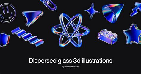 Dispersed glass 3d illustrations — Wannathis