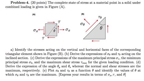 Solved Problem Points The Complete State Of Stress Chegg