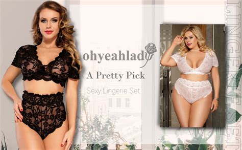 Ohyeahlady Women S Stretchy Lace Lingerie Set Piece Bra And High