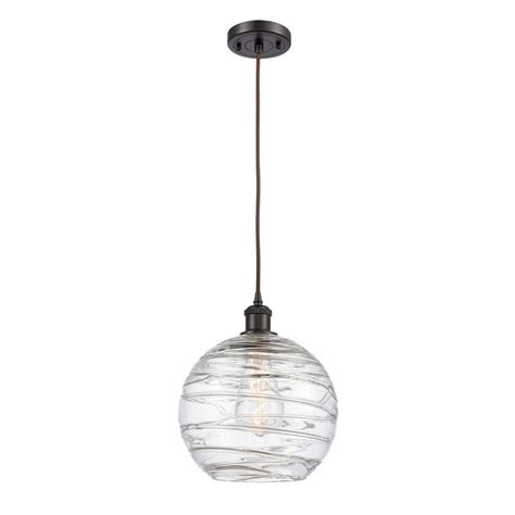 Innovations Athens Deco Swirl 1 Light Oil Rubbed Bronze Globe Pendant Light With Clear Deco