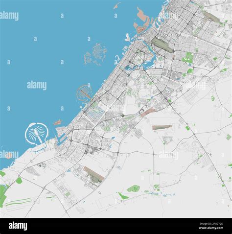 Detailed Vector Map Of Dubai United Arab Emirates Stock Vector Image And Art Alamy