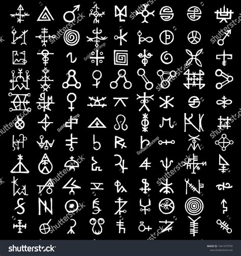 Large Set Alchemical Symbols On Theme Stock Vector (Royalty Free) 1441477976 | Shutterstock