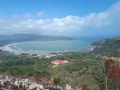 wallpaper landscape beautiful view  pacitan indonesia stock image