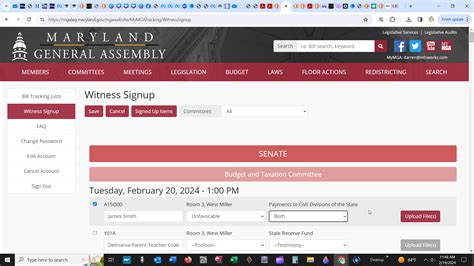 How To Sign Up To Testify On Maryland Legislative Bills