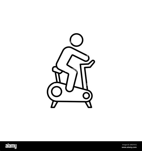 Indoor Cycling Icon Stationary Bicycle Sign Pictogram Exercise Bike