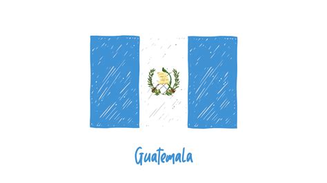 bosquejo del color del lápiz de la bandera nacional de guatemala con