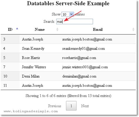 Datatables Example Using Php And Mysql