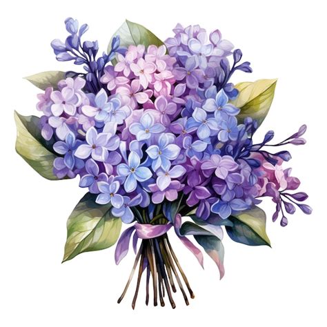 Premium Vector Watercolor Lilac Flower Illustration Ai Generative