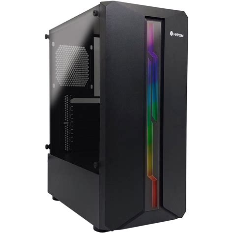 Gabinete Gamer Hayom GB1724 Lateral Em Vidro Temperado LED RGB USB 3