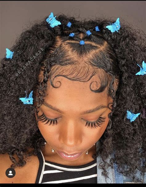 cute blue styled hair | Natural hair styles, Hair styles, Hair