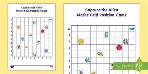 Capture The Alien Coordinates Maths Pairs Game Twinkl