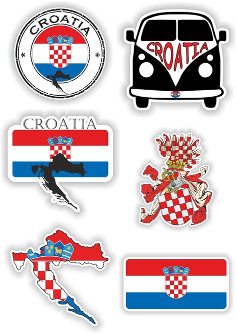 Croatia Set Of Stickers For Laptop Book Water Bottle Fridge Guitar