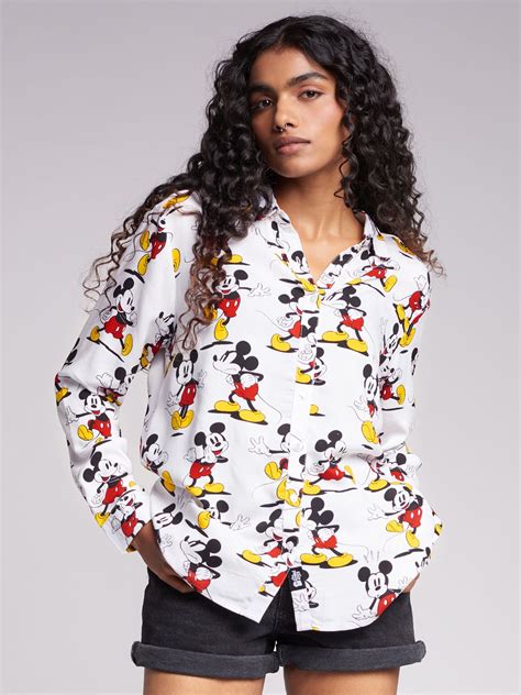 Buy Disney Mickey Pattern Womens Shirt Online At The Souled Store