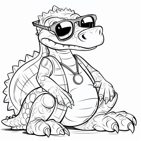 Alligator trägt eine Sonnenbrille happycoloring net