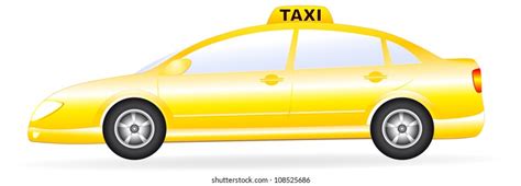 Vector Illustration Isolated Yellow Car Taxi Stock Vector (Royalty Free ...