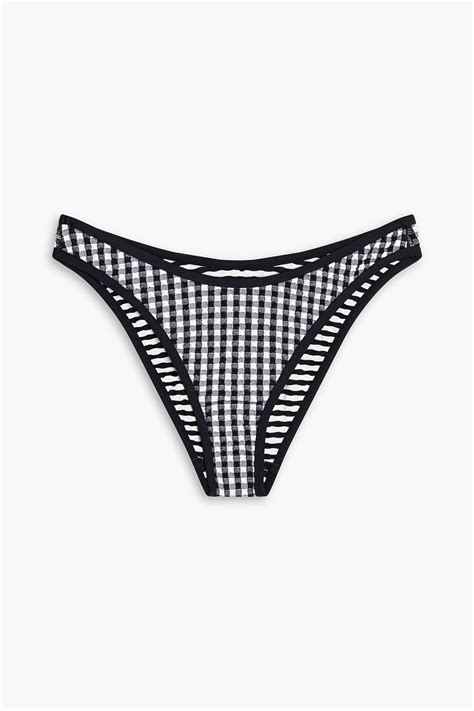 Seafolly Gingham Stretch Seersucker Low Rise Bikini Briefs The Outnet