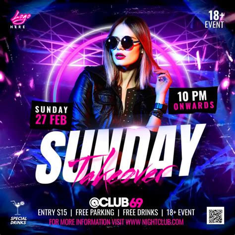 Sunday Party Flyer Template Postermywall