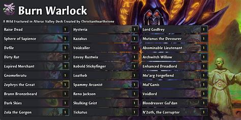 Deleting Opponent S Deck In One Turn Control Warlock Fractured In Alterac Valley Hearthstone