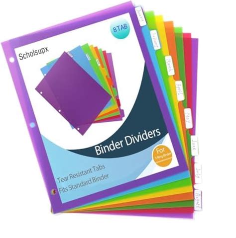 Amazon Sets Tab Binder Dividers Plastic Binders Dividers