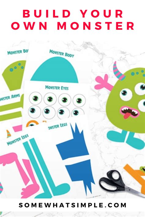 Build A Monster Free Printable Craft Kit Somewhat Simple