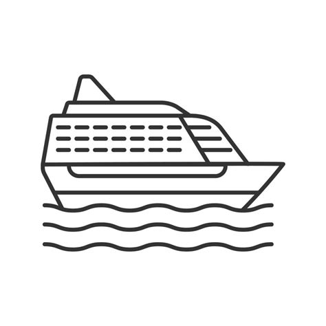 Cruiseschip Lineaire Pictogram Dunne Lijn Illustratie Oceaanstomer