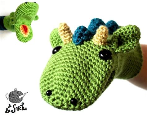 Dragon Puppet crochet pdf pattern INSTANT DOWNLOAD by AlaSascha