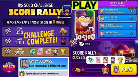 Crazy Columns Blow Em Up Solo Challenge Score Rally Score