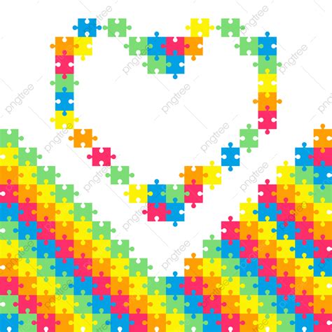 Heart Puzzle Clipart Hd PNG Heart Puzzle Border Design In Transparent