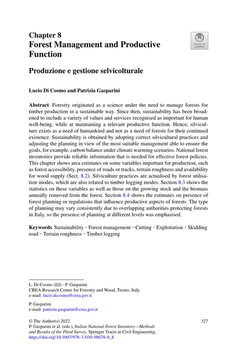 (PDF) Forest Management and Productive Function