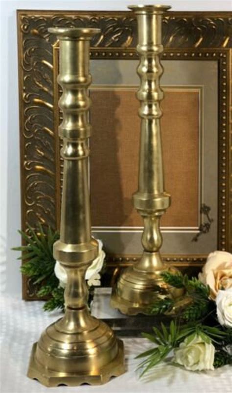 Vintage Brass Candle Holders Alter Church Candlestick Holders Etsy