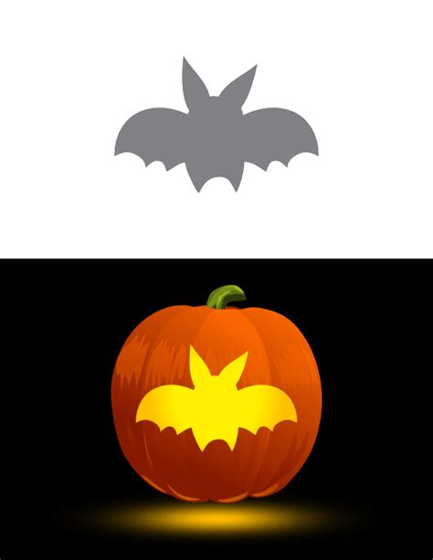 Printable Cartoon Bat Pumpkin Stencil