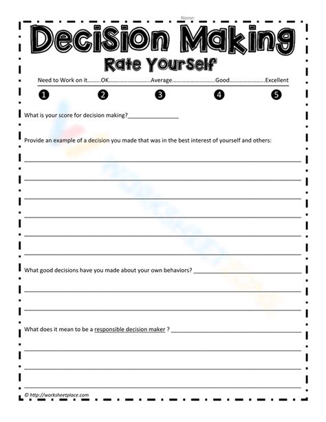 Decision Making Worksheet