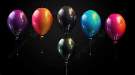 Colorful Realistic Render Of 3d Vector Balloons For Black Friday And