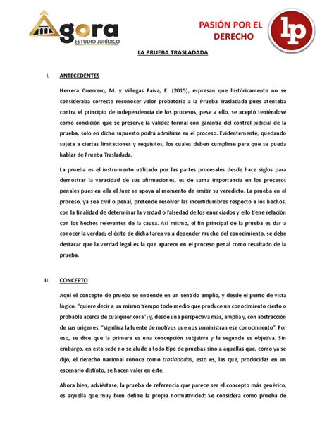 Prueba Trasladada 1 Pdf Evidencia Ley Derecho Penal